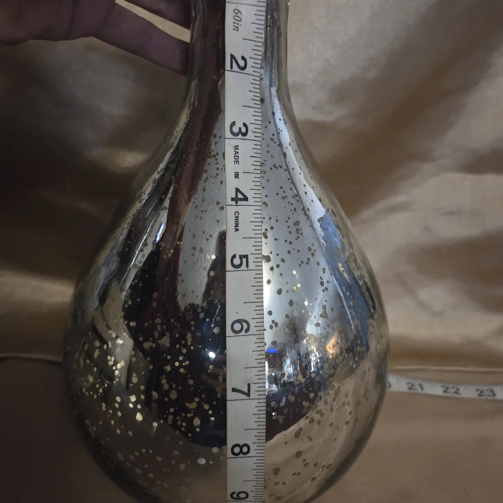 Silver Seahorse Decorative Glass Bottle